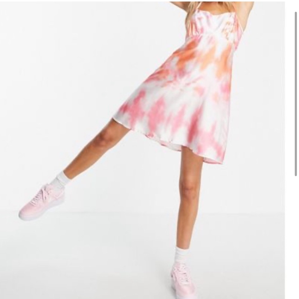 COLLUSION tie dye open back mini dress
